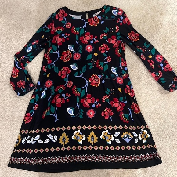 LOFT Floral long, sleeved dress - Picture 1 of 5